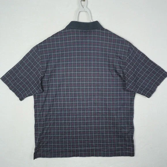 Amen Corner Augusta National Masters Golf Polo Shirt Mens Large Navy Blue Grid - Picture 4 of 7